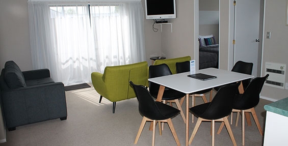 spacious lounge and dining of our two-bedroom family units