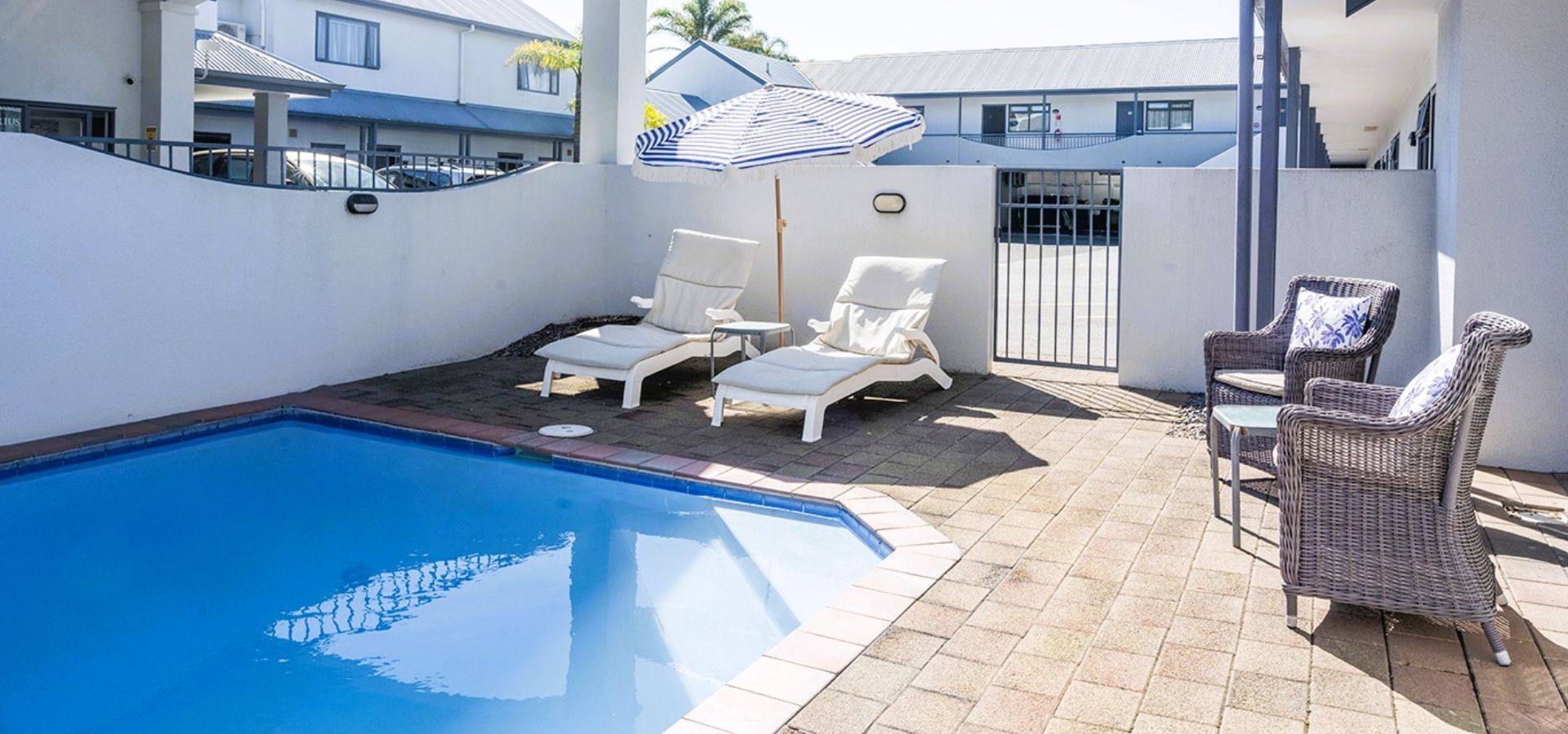 enjoy our large swimming pool and private spa pool